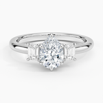 Petite Rhiannon Three Stone Diamond Ring (1/4 ct. tw.) Platinum Pear Engagement Ring
