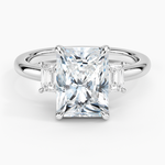 Petite Rhiannon Three Stone Diamond Ring (1/4 ct. tw.) Platinum Radiant Engagement Ring