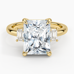 Petite Rhiannon Three Stone Diamond Ring (1/4 ct. tw.) Yellow Gold 18k Radiant Engagement Ring