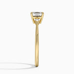 Petite Cometa Three Stone Diamond Ring Yellow Gold 18k Asscher Engagement Ring