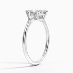 Petite Cometa Three Stone Diamond Ring Platinum Marquise Engagement Ring