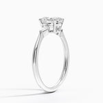 Petite Cometa Three Stone Diamond Ring Platinum Oval Engagement Ring