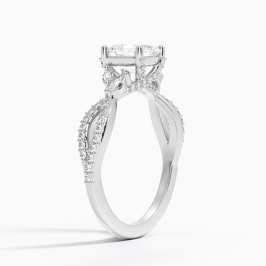 Adorned Luxe Willow Diamond Ring (1/3 ct. tw.) Platinum Asscher Engagement Ring