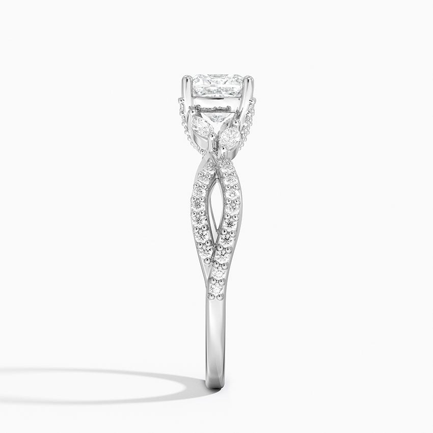 Adorned Luxe Willow Diamond Ring (1/3 ct. tw.) Platinum Cushion Engagement Ring