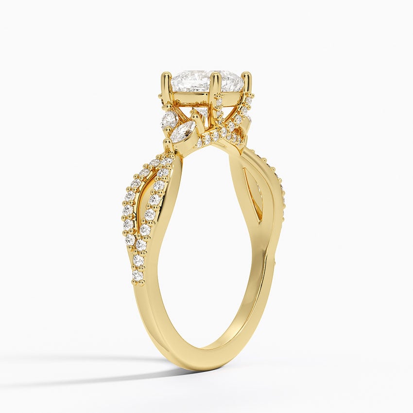 Adorned Luxe Willow Diamond Ring (1/3 ct. tw.) Yellow Gold 18k Cushion Engagement Ring