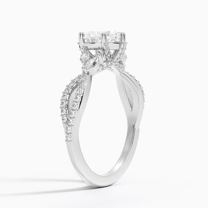 Adorned Luxe Willow Diamond Ring (1/3 ct. tw.) Platinum Heart Engagement Ring