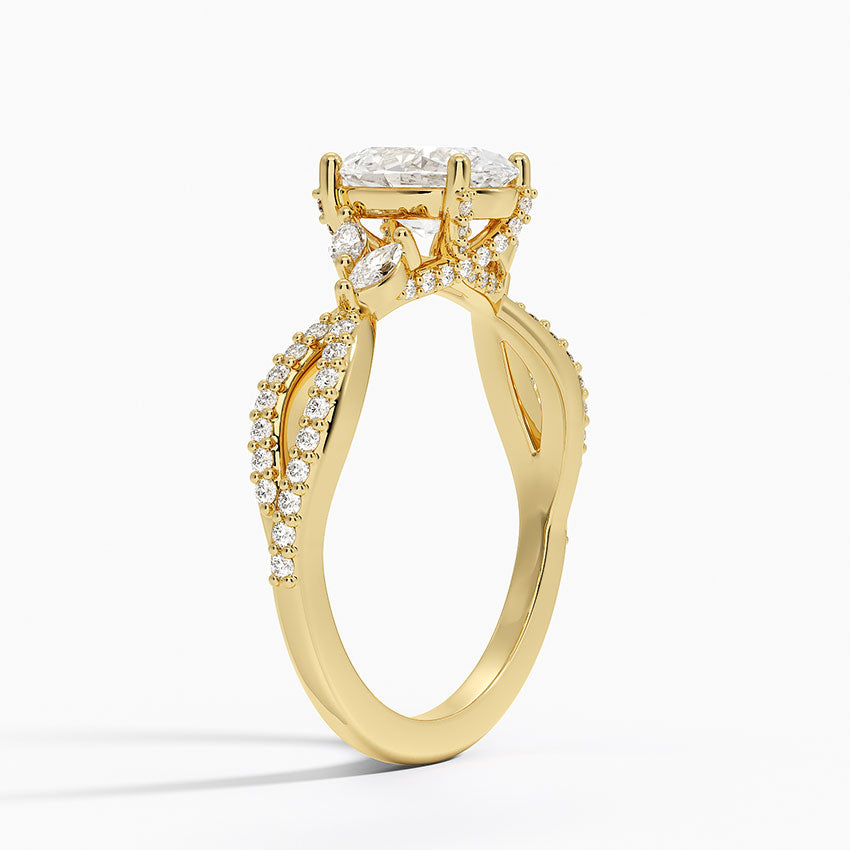 Adorned Luxe Willow Diamond Ring (1/3 ct. tw.) Yellow Gold 18k Oval Engagement Ring