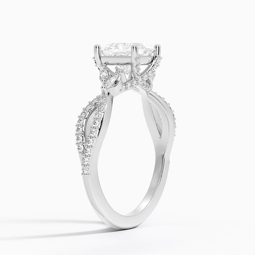 Adorned Luxe Willow Diamond Ring (1/3 ct. tw.) Platinum Princess Engagement Ring