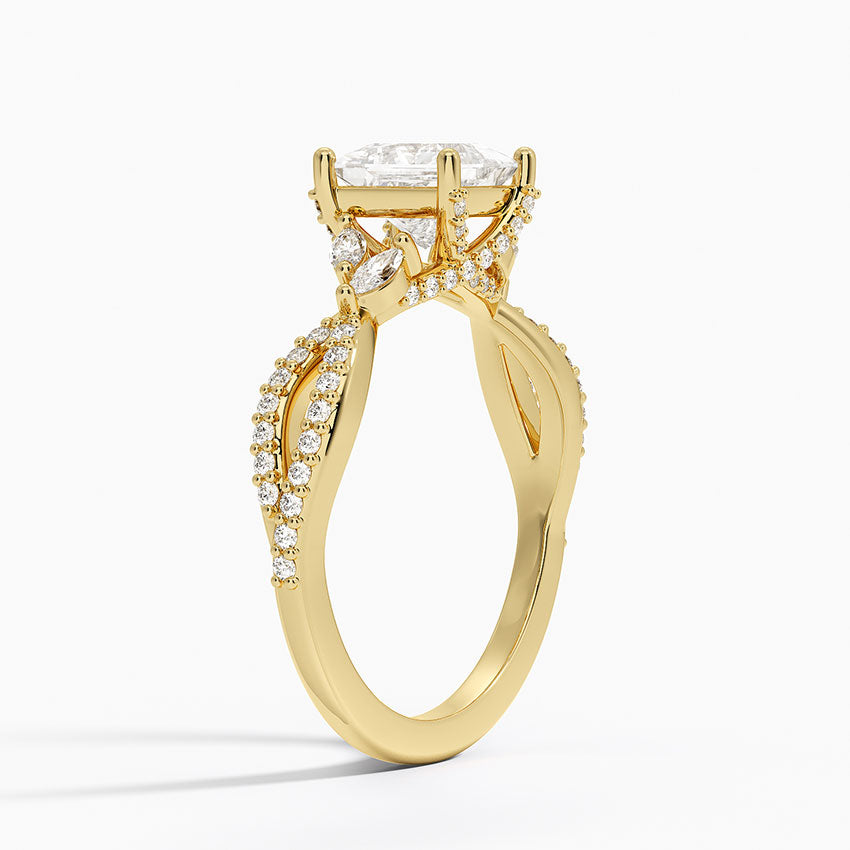 Adorned Luxe Willow Diamond Ring (1/3 ct. tw.) Yellow Gold 18k Princess Engagement Ring