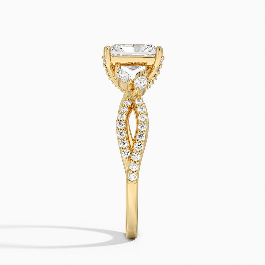 Adorned Luxe Willow Diamond Ring (1/3 ct. tw.) Yellow Gold 18k Radiant Engagement Ring