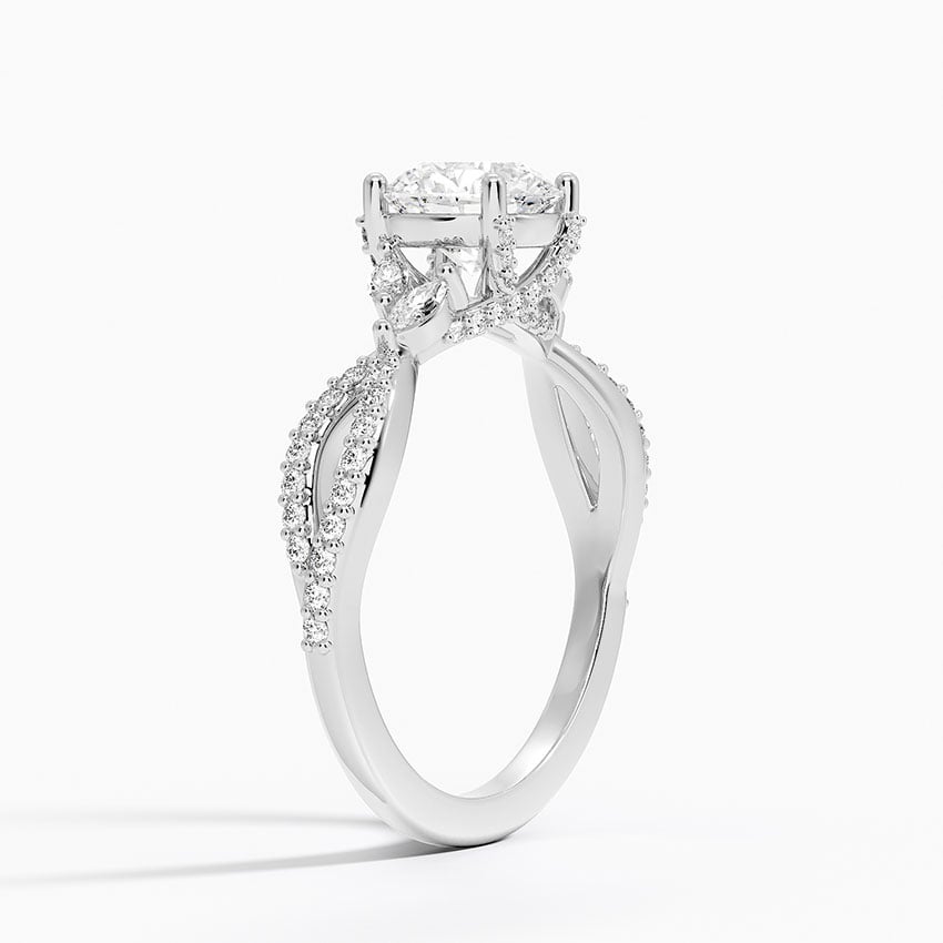 Adorned Luxe Willow Diamond Ring (1/3 ct. tw.) Platinum Round Engagement Ring