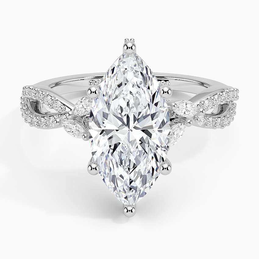 Adorned Luxe Willow Diamond Ring (1/3 ct. tw.) Platinum Marquise Engagement Ring
