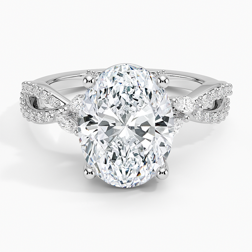 Adorned Luxe Willow Diamond Ring (1/3 ct. tw.) Platinum Oval Engagement Ring