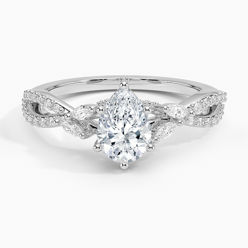 Adorned Luxe Willow Diamond Ring (1/3 ct. tw.) Platinum Pear Engagement Ring