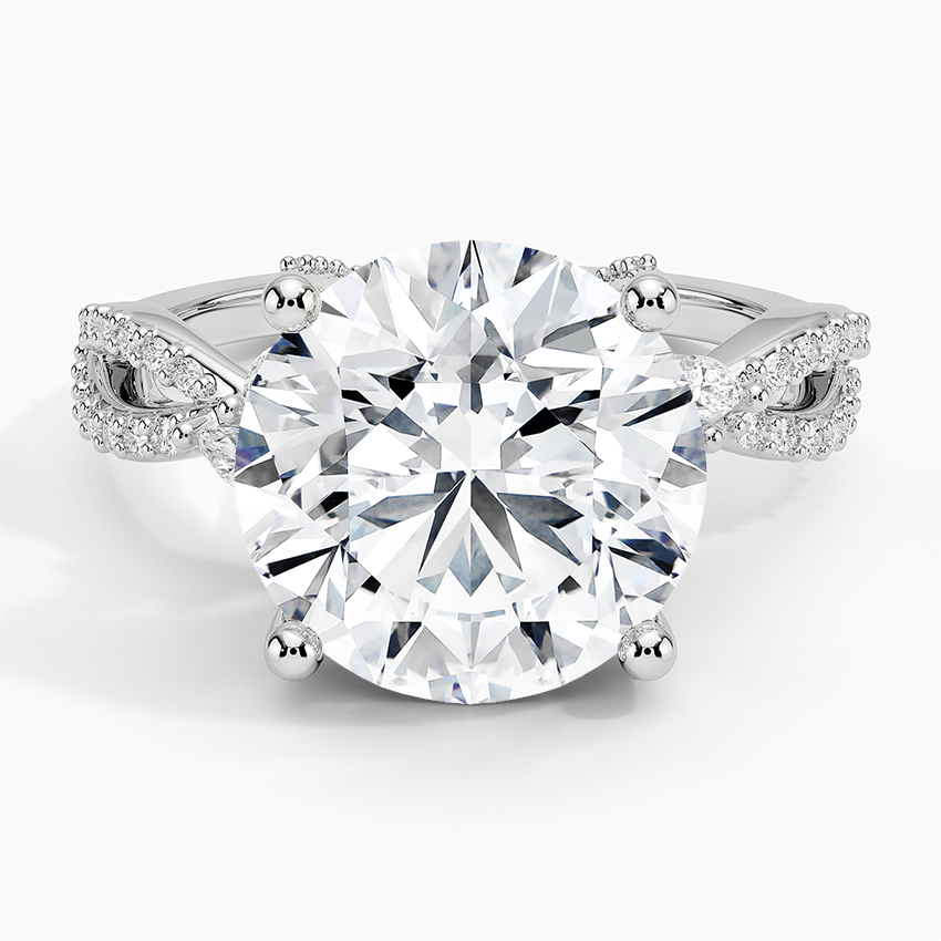 Adorned Luxe Willow Diamond Ring (1/3 ct. tw.) Platinum Round Engagement Ring