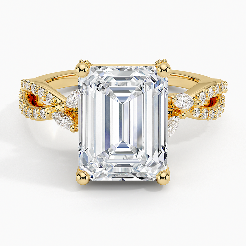 Adorned Luxe Willow Diamond Ring (1/3 ct. tw.) Yellow Gold 18k Emerald Engagement Ring