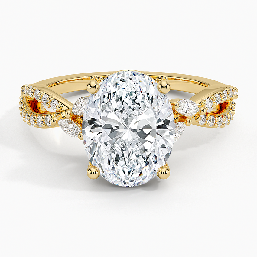 Adorned Luxe Willow Diamond Ring (1/3 ct. tw.) Yellow Gold 18k Oval Engagement Ring