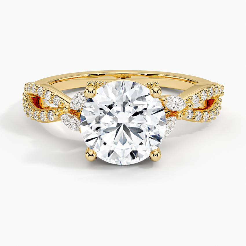 Adorned Luxe Willow Diamond Ring (1/3 ct. tw.) Yellow Gold 18k Round Engagement Ring