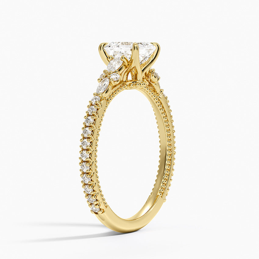 Primrose Diamond Ring Yellow Gold 18k Asscher Engagement Ring