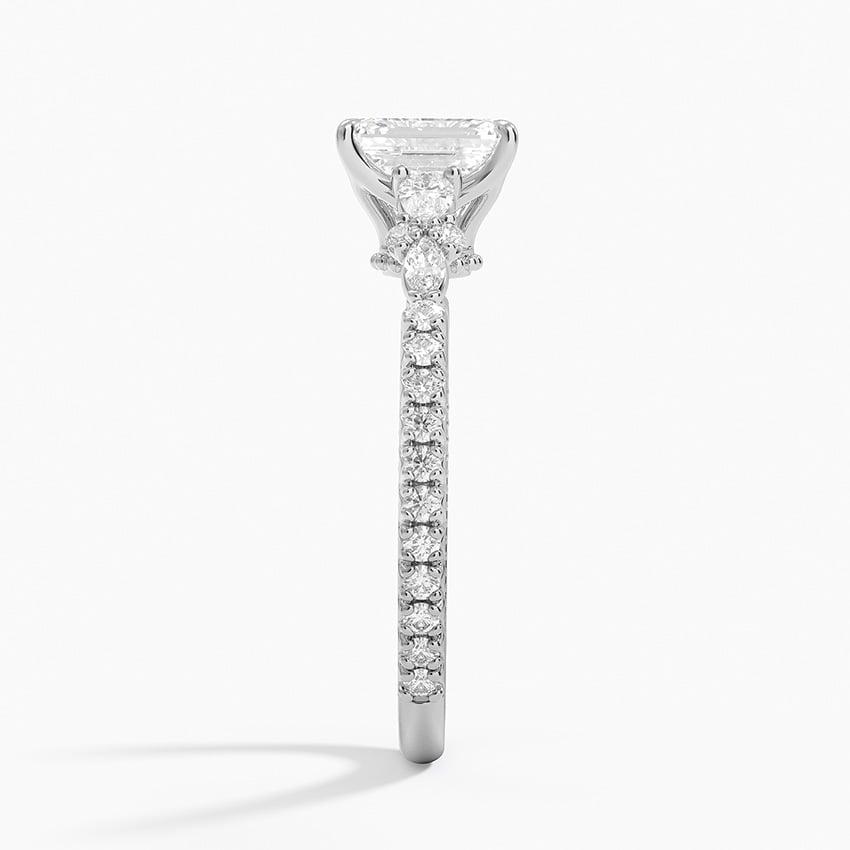 Primrose Diamond Ring Platinum Emerald Engagement Ring