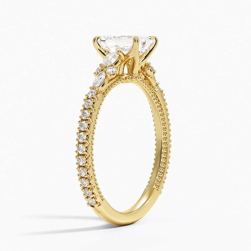 Primrose Diamond Ring Yellow Gold 18k Emerald Engagement Ring