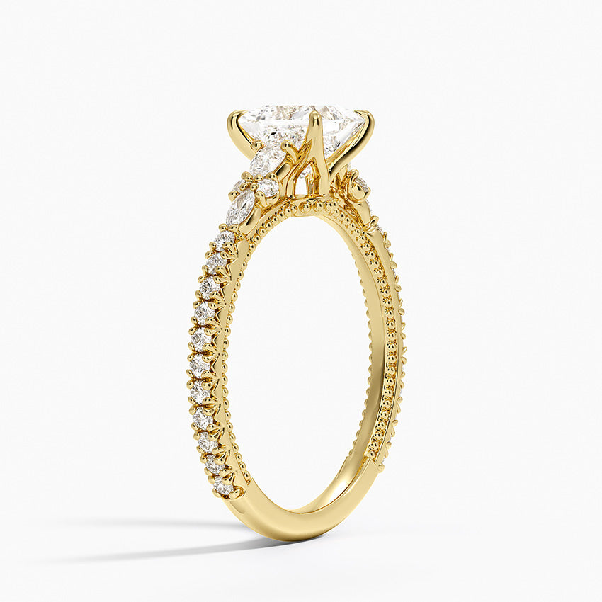 Primrose Diamond Ring Yellow Gold 18k Princess Engagement Ring