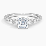 Primrose Diamond Ring Platinum Asscher Engagement Ring