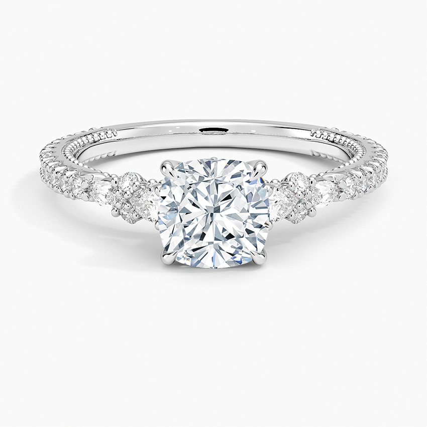 Primrose Diamond Ring Platinum Cushion Engagement Ring