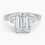 Primrose Diamond Ring Platinum Emerald Engagement Ring