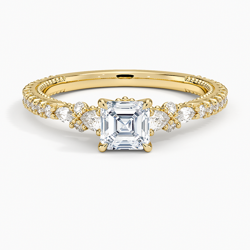 Primrose Diamond Ring Yellow Gold 18k Asscher Engagement Ring