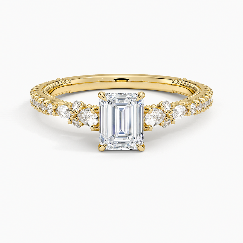 Primrose Diamond Ring Yellow Gold 18k Emerald Engagement Ring
