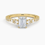 Primrose Diamond Ring Yellow Gold 18k Emerald Engagement Ring