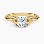 Reverie Solitaire Ring Yellow Gold 18k Cushion Engagement Ring