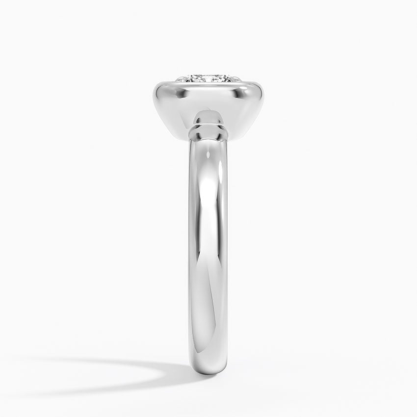 Andrea Bezel Prong Ring Platinum Cushion Engagement Ring