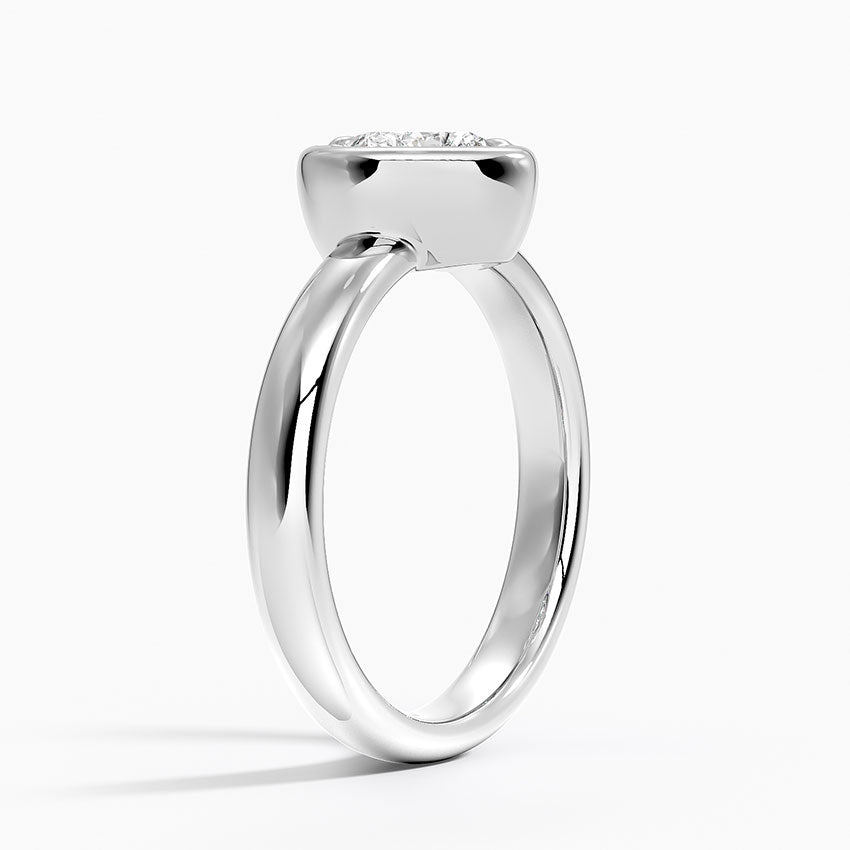 Andrea Bezel Prong Ring Platinum Heart Engagement Ring