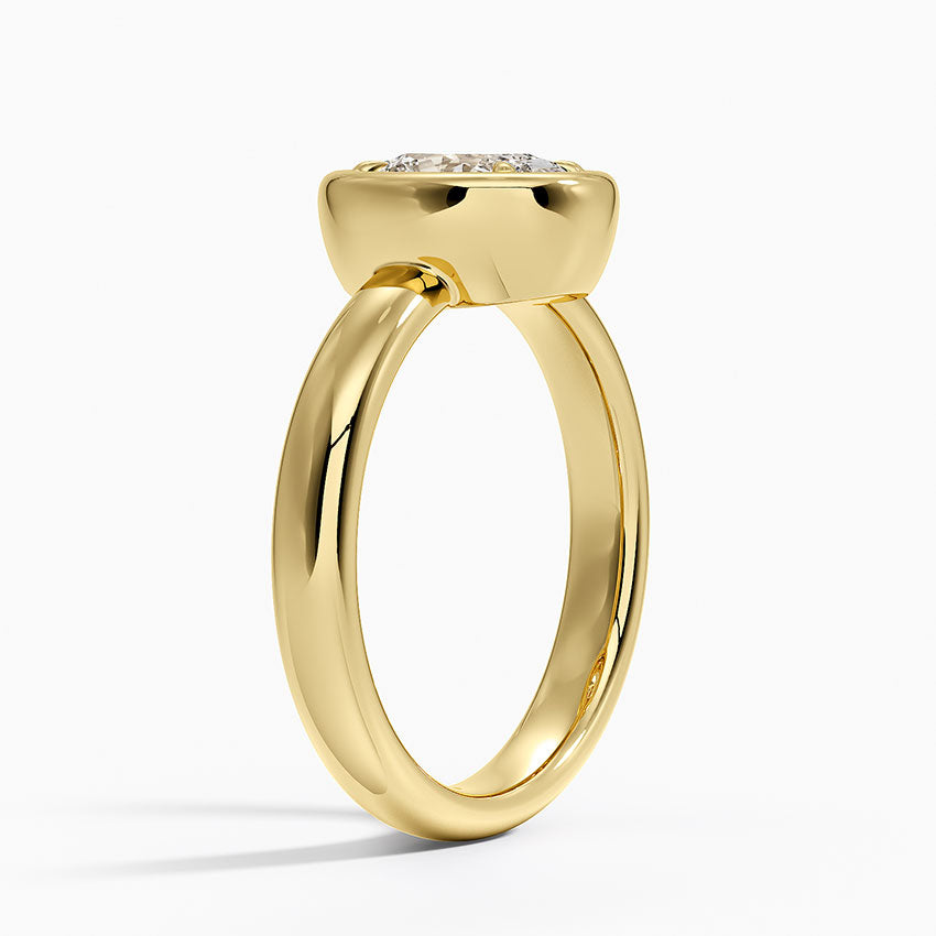 Andrea Bezel Prong Ring Yellow Gold 18k Oval Engagement Ring