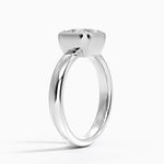 Andrea Bezel Prong Ring Platinum Princess Engagement Ring