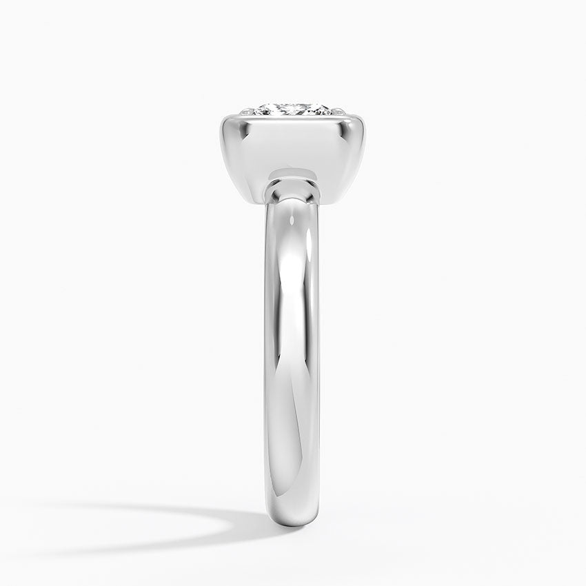 Andrea Bezel Prong Ring Platinum Princess Engagement Ring