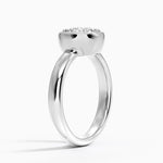 Andrea Bezel Prong Ring Platinum Round Engagement Ring