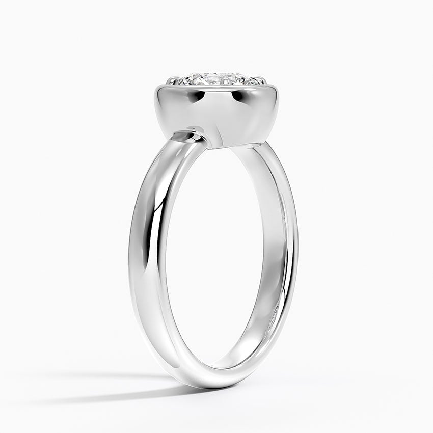 Andrea Bezel Prong Ring Platinum Round Engagement Ring