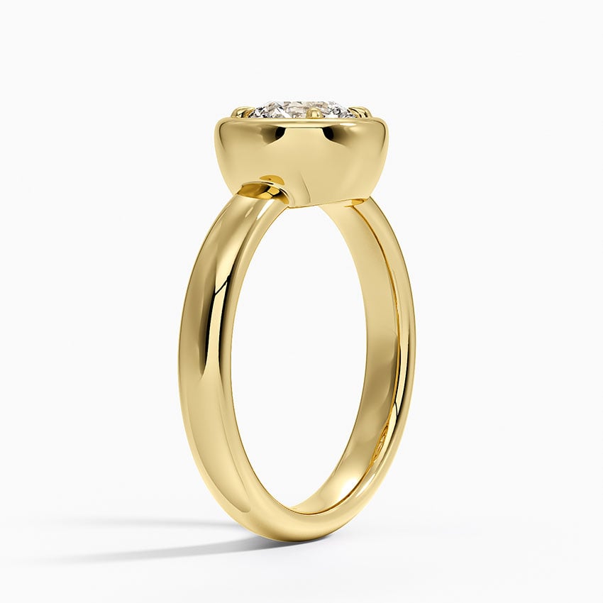 Andrea Bezel Prong Ring Yellow Gold 18k Round Engagement Ring