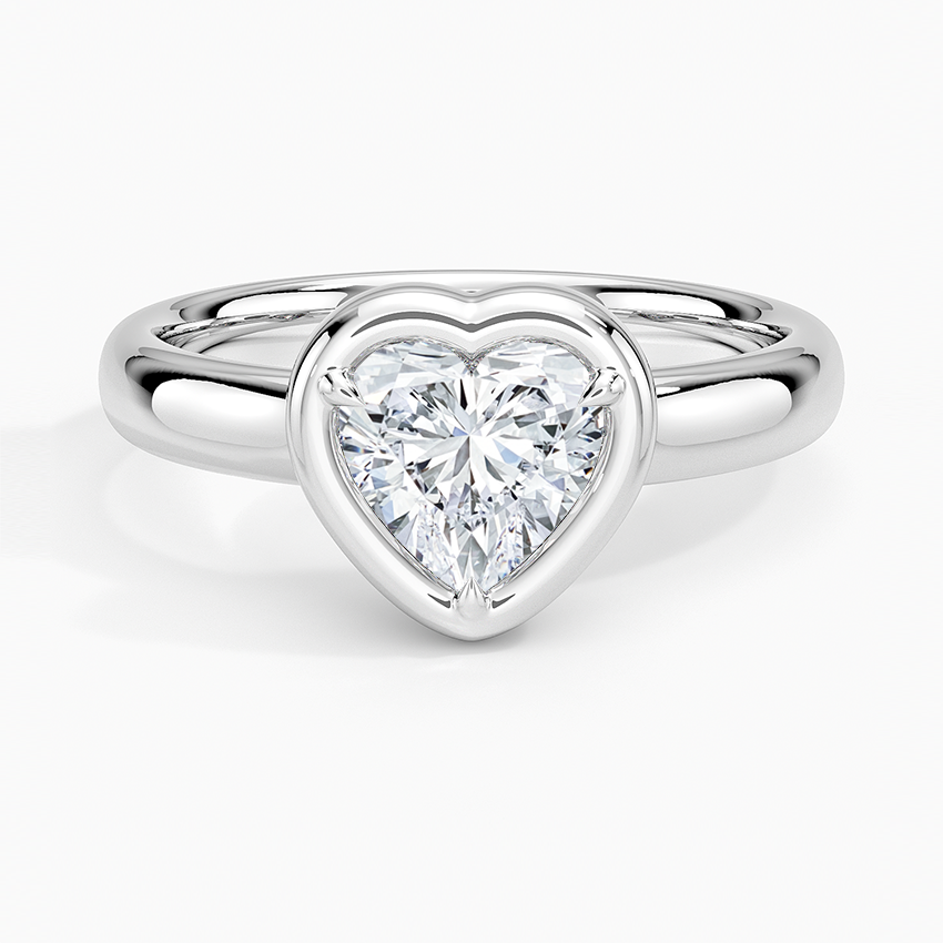 Andrea Bezel Prong Ring Platinum Heart Engagement Ring