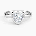 Andrea Bezel Prong Ring Platinum Heart Engagement Ring