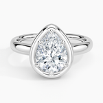 Andrea Bezel Prong Ring Platinum Pear Engagement Ring