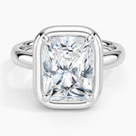 Andrea Bezel Prong Ring Platinum Radiant Engagement Ring