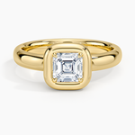 Andrea Bezel Prong Ring Yellow Gold 18k Asscher Engagement Ring