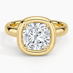 Andrea Bezel Prong Ring Yellow Gold 18k Cushion Engagement Ring