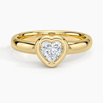 Andrea Bezel Prong Ring Yellow Gold 18k Heart Engagement Ring