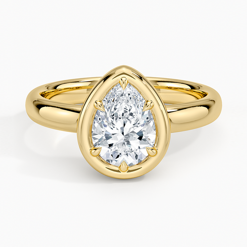Andrea Bezel Prong Ring Yellow Gold 18k Pear Engagement Ring