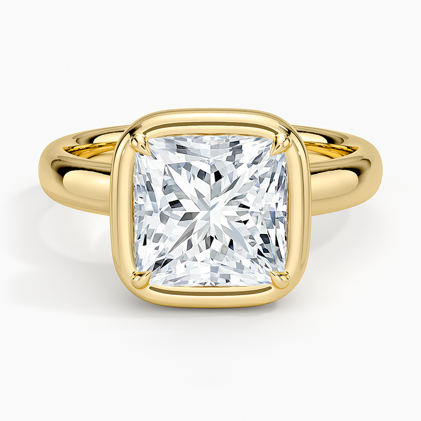 Andrea Bezel Prong Ring Yellow Gold 18k Princess Engagement Ring